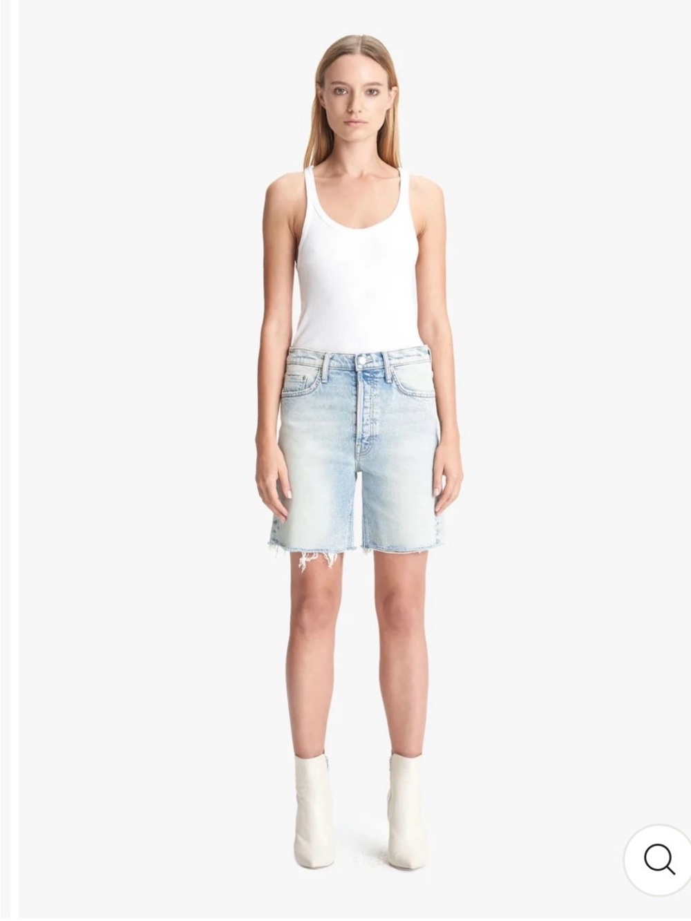 MOTHER Tripper Cutoff Fray Bermuda Shorts/Skating on thin ice/light wash Sz 30